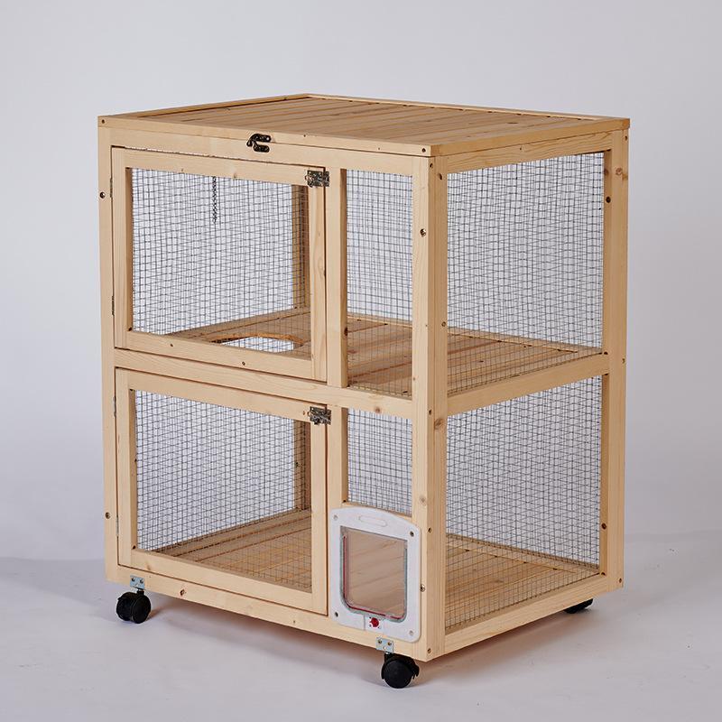 猫 ケージ キャットケージ 木製フレーム 広々 大型 猫ゲージ おしゃれ キャットハウス ネコ ハウス 留守番 保護 脱走防止 