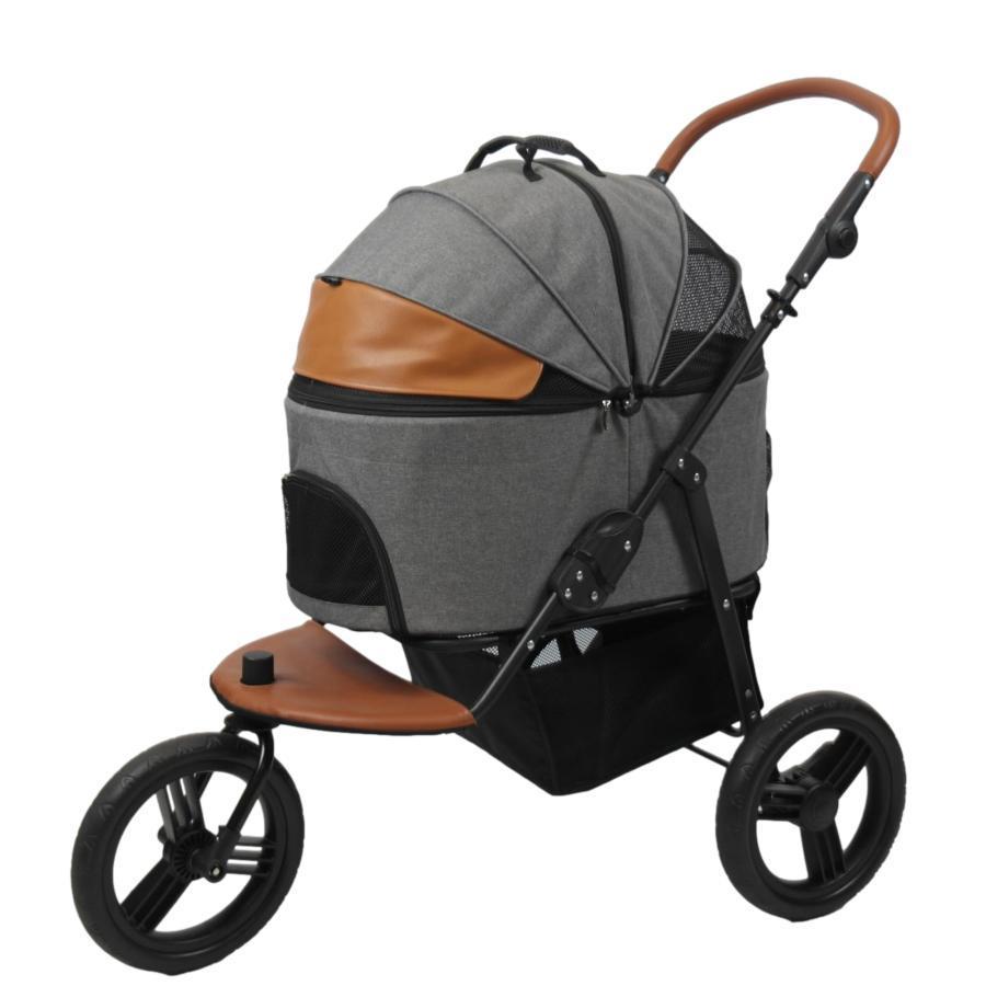 【大径タイヤ減震】ペットカート 分離型 多頭 耐荷重50KG 大型犬 中型犬 減震 折りたたみ 犬カート 自立可能 3輪 ストッパー付き 猫 