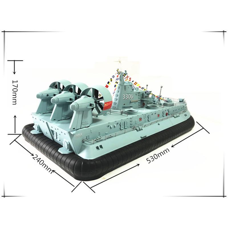 1/110?2.4G“エルキャック”ホバークラフト 大型ラジコンボート 船 50.4CM×24.4CM×19.3CM（長さ×幅×高さ） ドラフトの深さは約10mmです 1/110?2.4G“エルキャック”ホバークラフト ドラフトの深さは約10mmです