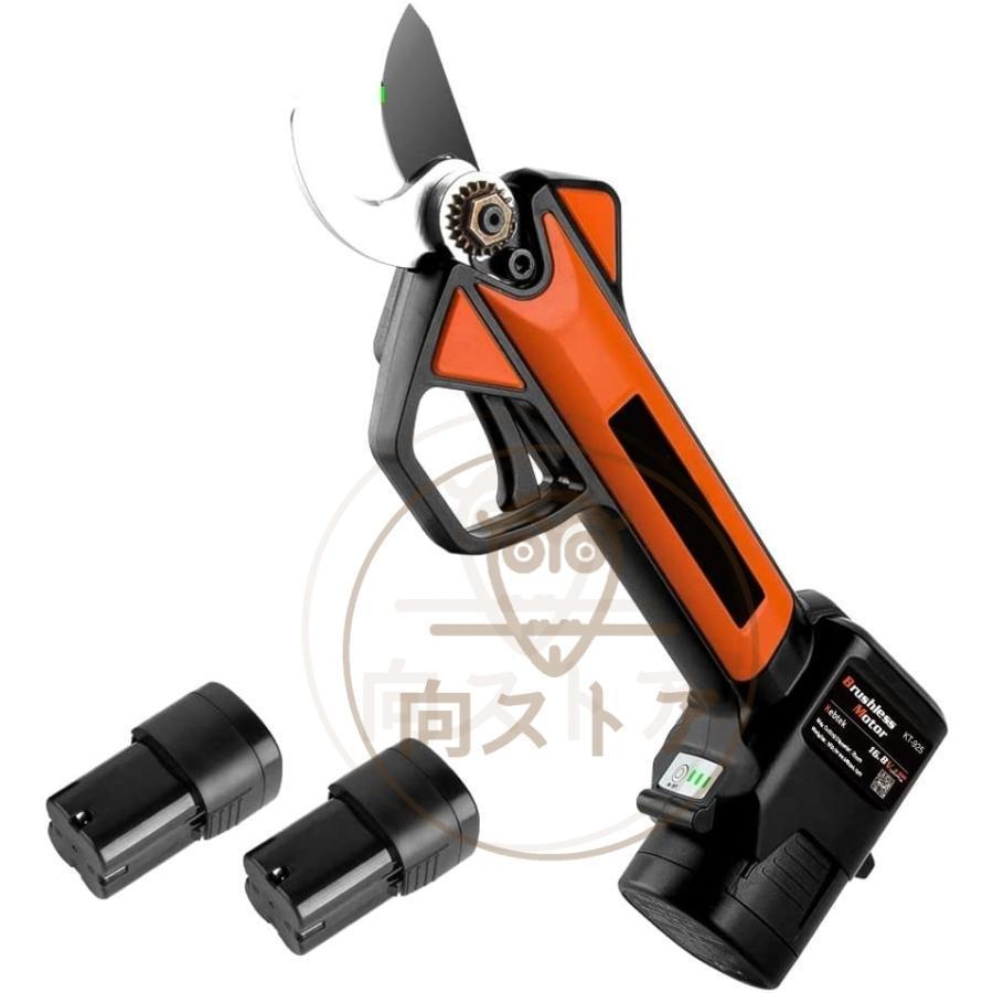 電動剪定バサミ テフロン非粘着性コーディング刃 16.8V コードレス 充電式剪定ばさみ 軽さ・スピード・切れ味の頂点機種 電動枝切り鋏 持ち運び便利 プロ剪定鋏 