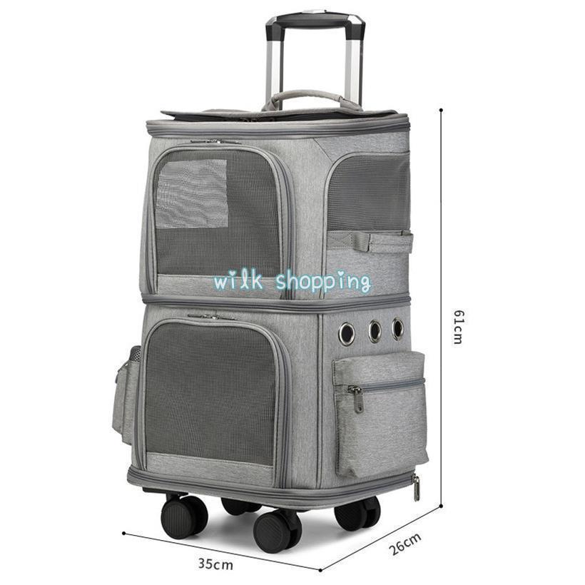 キャリーバッグ 犬 ペット 2層 2匹 メッシュ キャスター付き リュックキャリーバッグ キャリーケース 犬 猫 小型犬 中型犬 動物 旅行 遠出 キャリーバッグ 2匹 メッシュ キャスター付き キャリーケース 小型犬 中型犬 動物