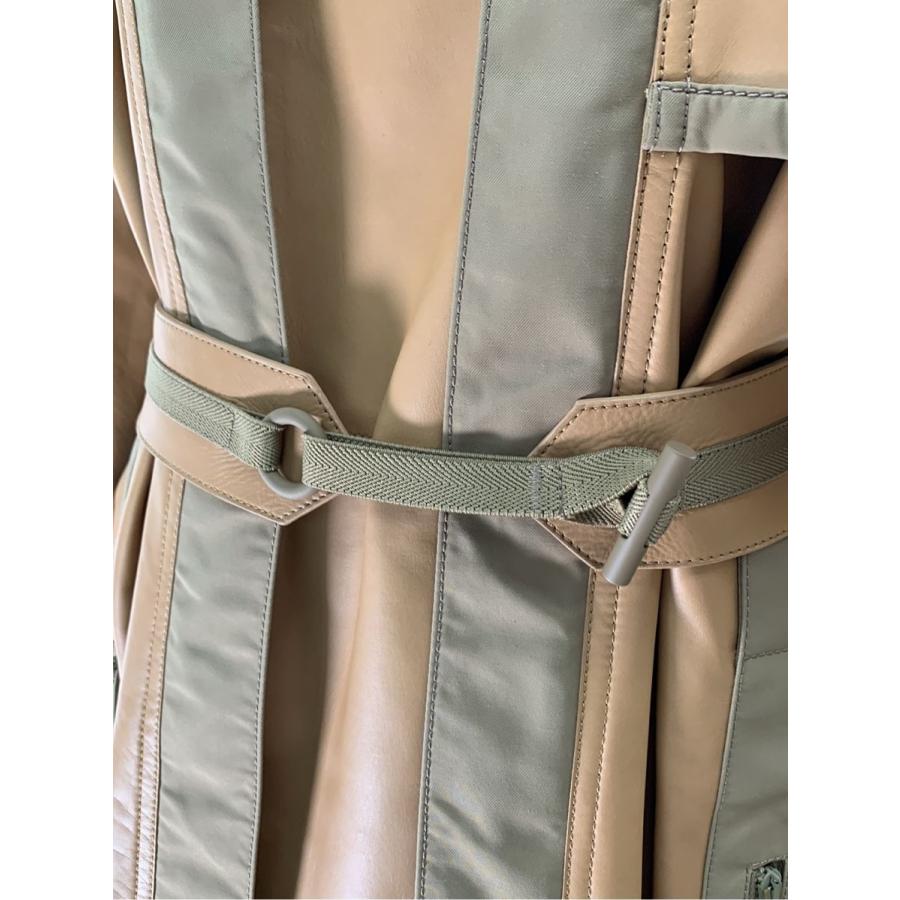 HERMES（エルメス） コート 23SS レザートレンチ バイカラー