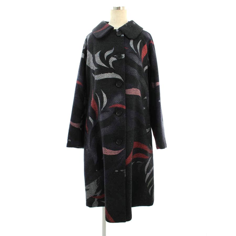 ヤンチェオンテンバール　リバーシブルレディースコート サイズ36 ヤンチェオンテンバール コート ウール リバーシブル 総柄 長袖 36