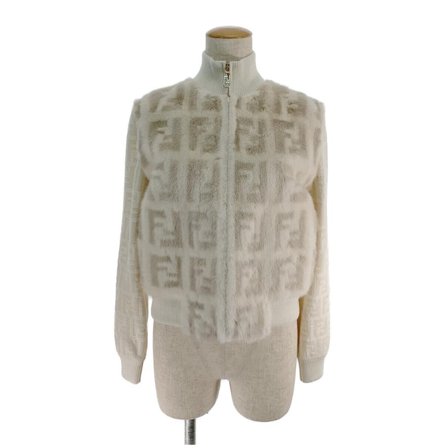 FENDI フェンディ ジャケット ホワイトミンクファー ボンバー FENDI フェンディ ジャケット ホワイトミンクファー ボンバー