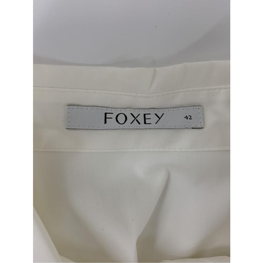 【美品】FOXEY ノースリーブ オープン カラー ブラウス ホワイト 美品】FOXEY ノースリーブ オープン カラー ブラウス ホワイト 【公式