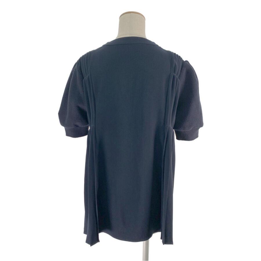 ADEAM（FOXEY） アディアム ニット セーター プリーツ 切替 半袖 XS