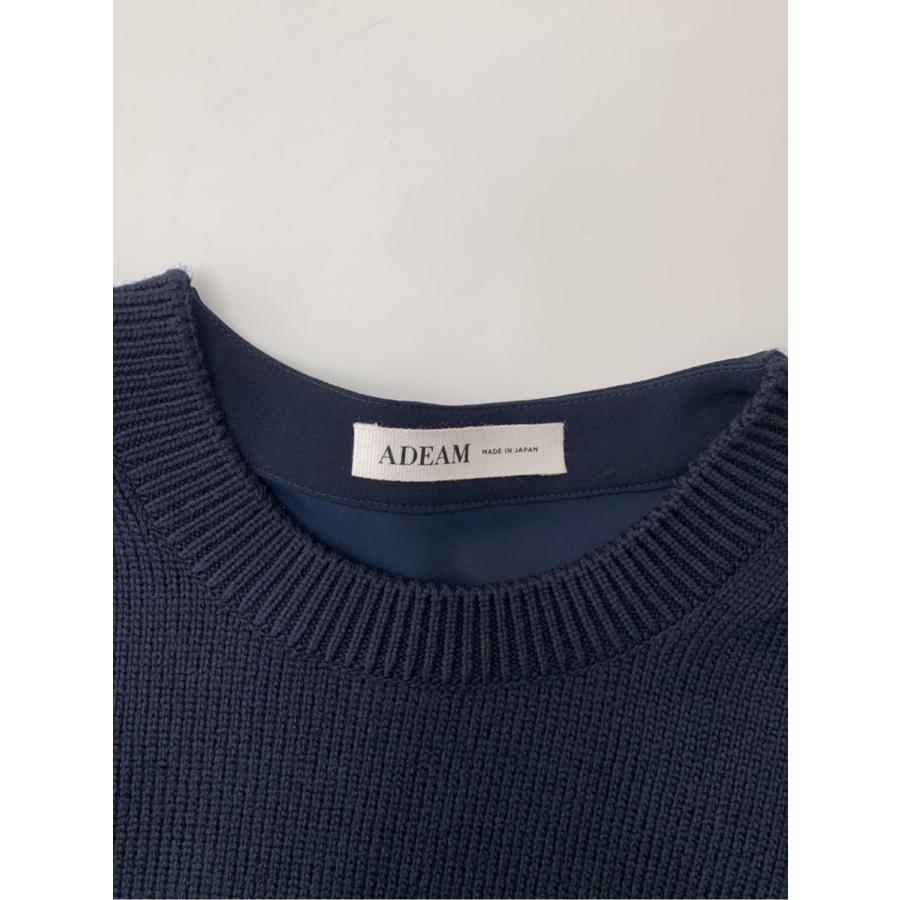 ADEAM プリーツニット ADEAM（FOXEY） アディアム ニット セーター プリーツ 切替 半袖 XS