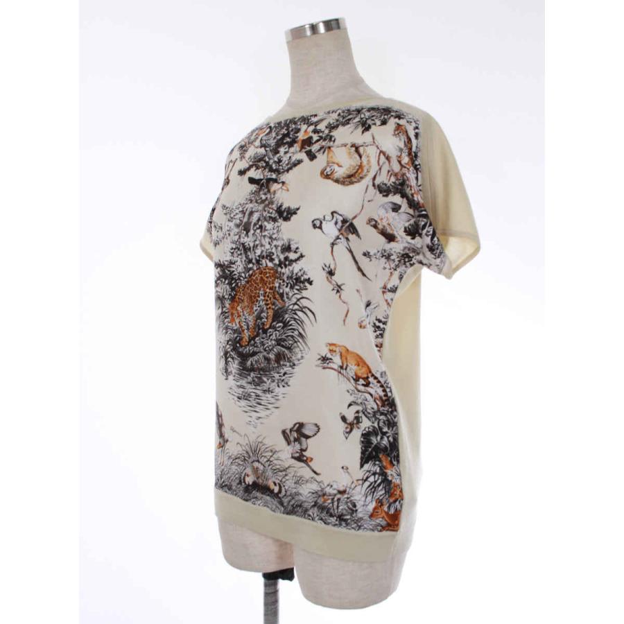 HERMES エルメス ニット セーター アニマル柄 カシミア混 シルク