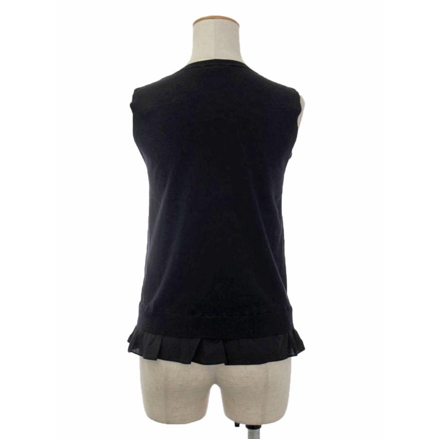 YOKO CHANのパールつきノースリーブニット YOKO CHAN ヨーコチャン ニット セーター パール ニット切替