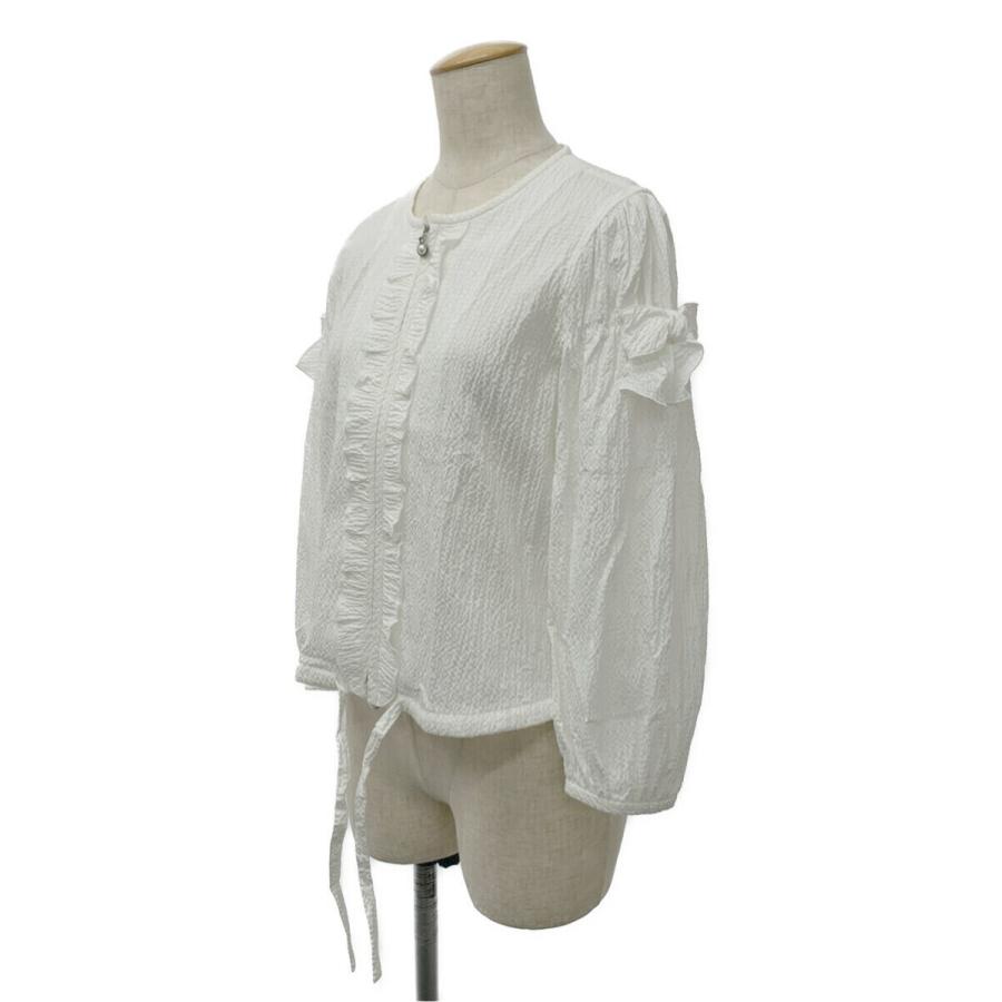 美品】エムズグレイシーホワイトカーディガン ボレロフリル38