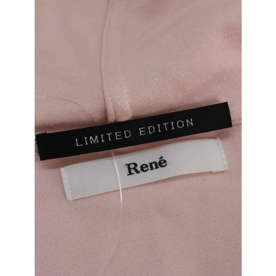 Rene ルネ　フード付きリボン袖パーカー Rene（ルネ） パーカー ダブルジップ スワロフスキーフラワー