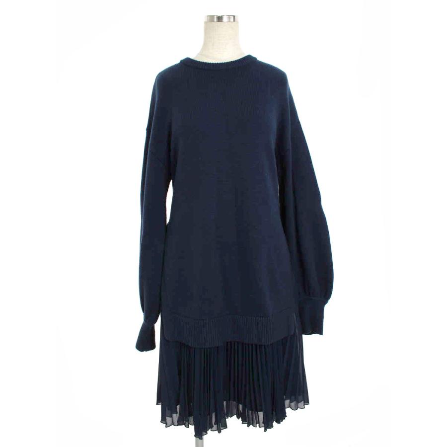 ADEAM ニットワンピース ネイビー サイズ6 【公式通販】