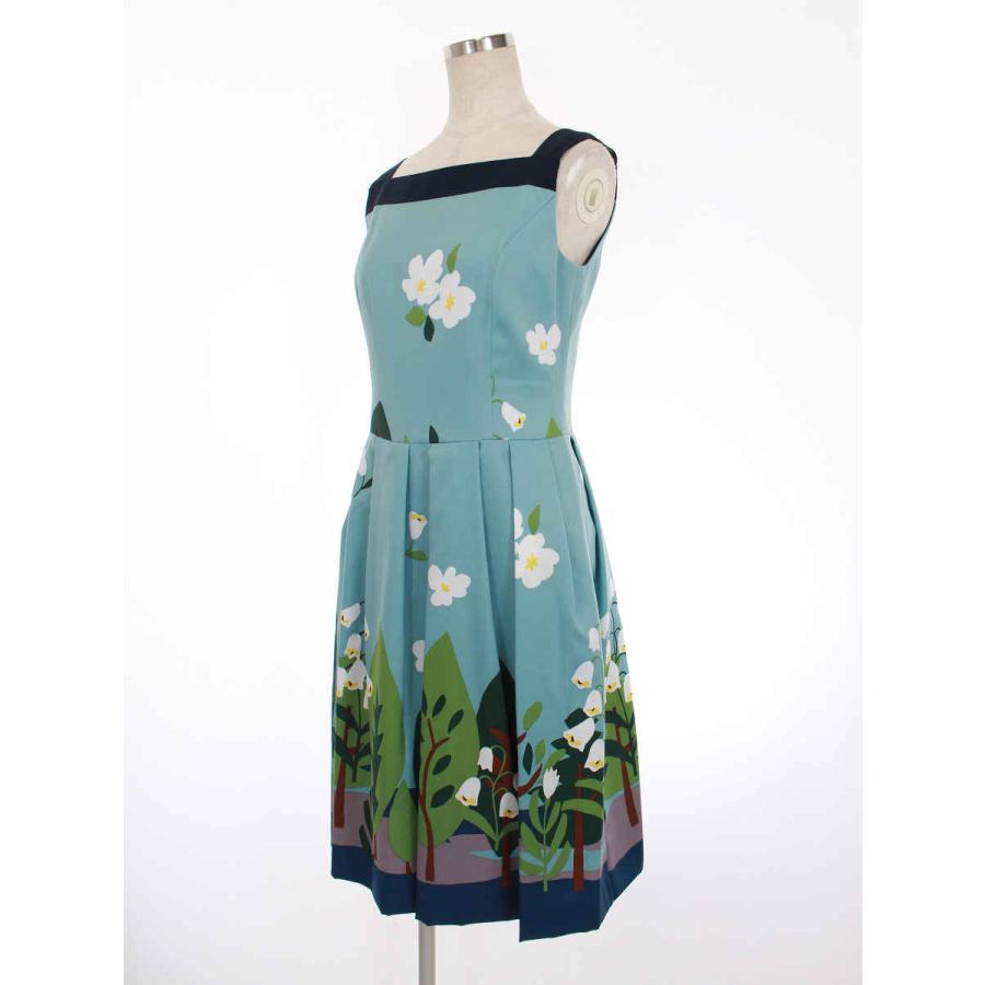 エムズグレイシー花柄ノースリーブひざ丈ワンピース M'S GRACY エムズグレイシー ワンピース 花柄 ノースリーブ 36