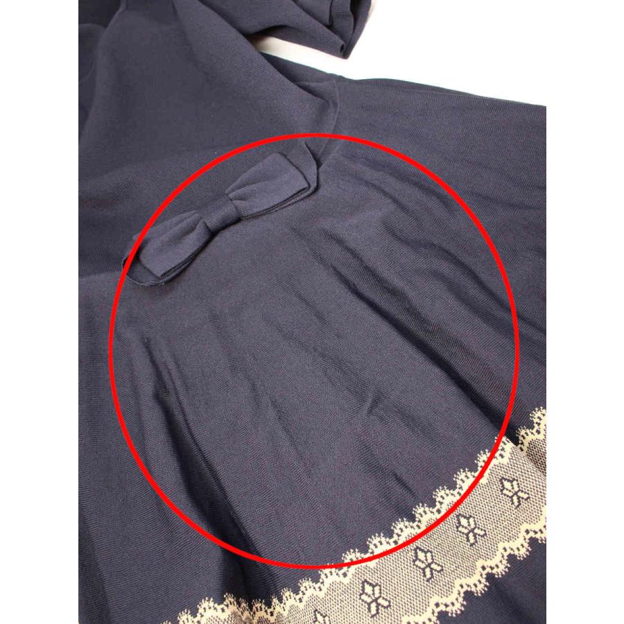 エムズグレイシー M'S GRACY リボン半袖ニットワンピース36