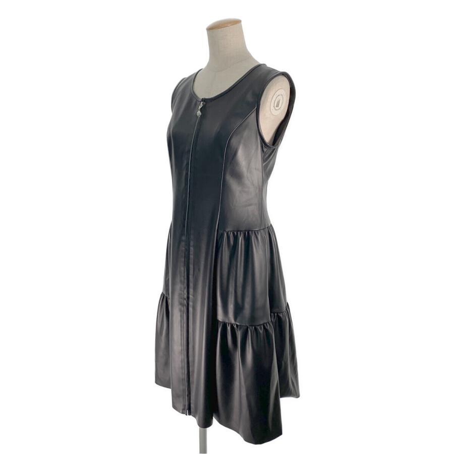 M's GRACY ❁ ジャンパースカート 36 ブラック M'S GRACY（エムズグレイシー） ワンピース フェイクレザージャンパー