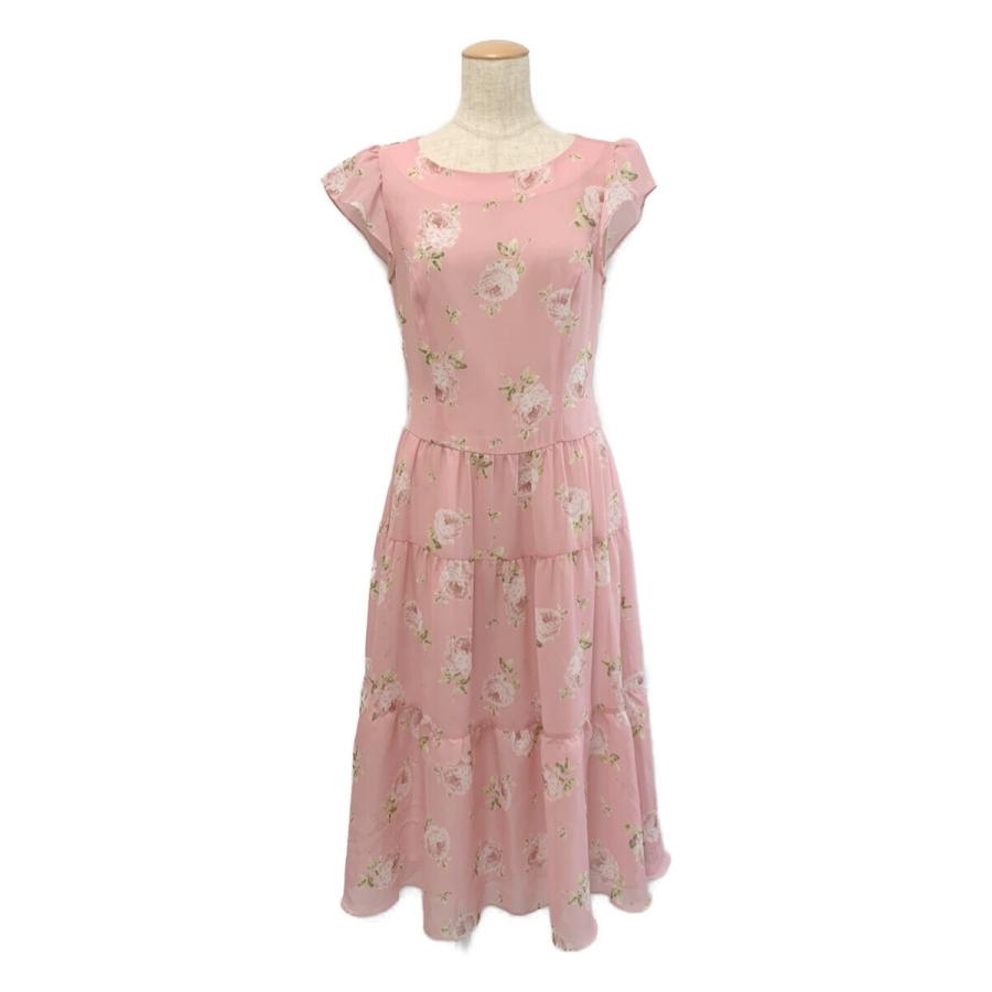 エムズグレイシー ケープ フラワープリントドレス 花柄 ワンピース 黒 リボン フラワープリントメッシュドレス | msgracy