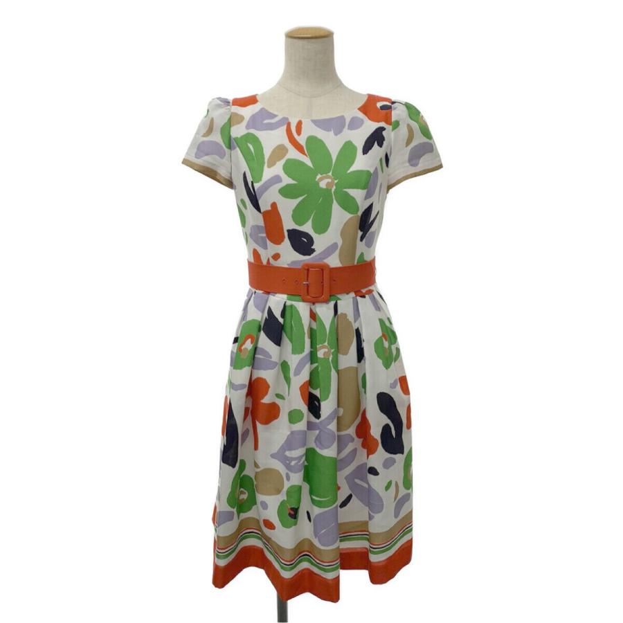 エムズグレイシー ワンピース フラワーモチーフ ベルト付き 花柄 半袖  