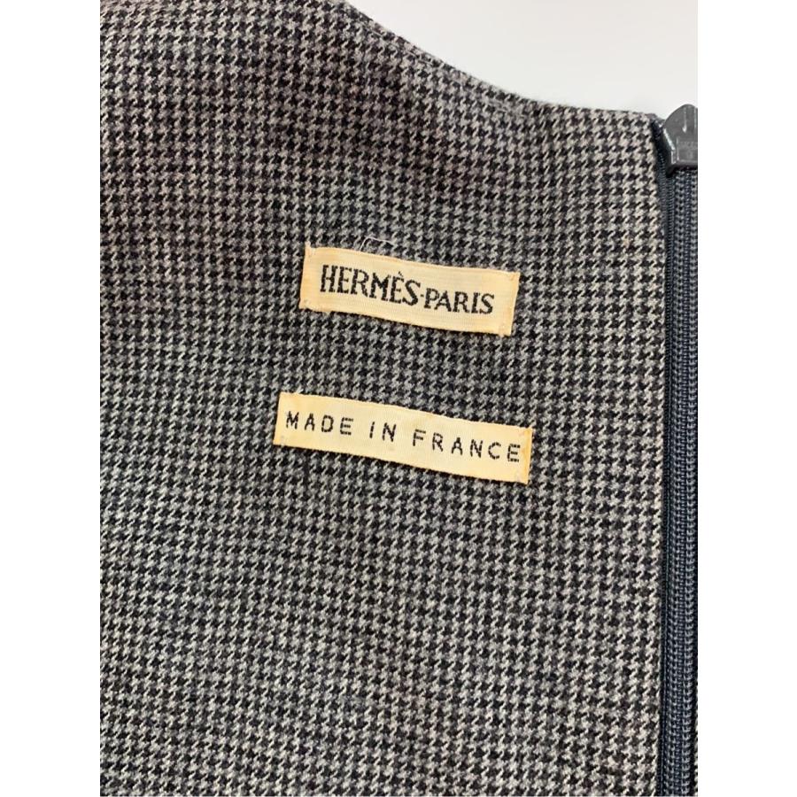 HERMES（エルメス） ワンピース マルジェラ期 千鳥格子柄 ウール 総柄