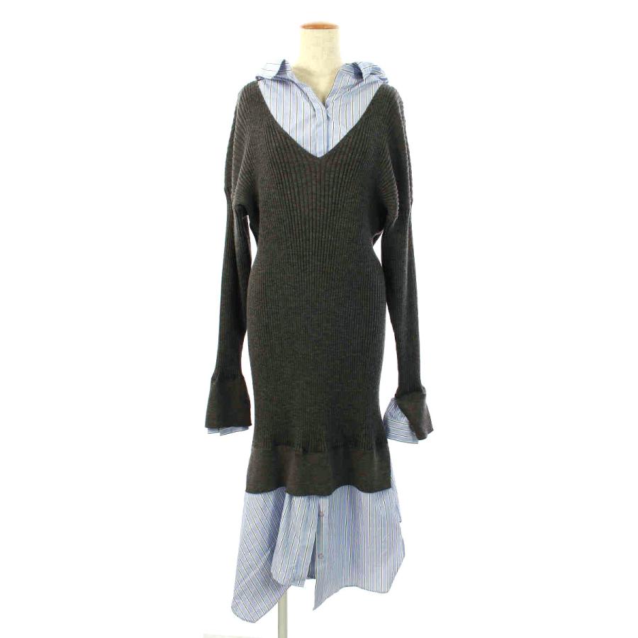 年末のプロモーション エンフォルド ワンピース シャツ ニット ワンピース ストライプ 長袖 38 ワンピース Floridapace Gov