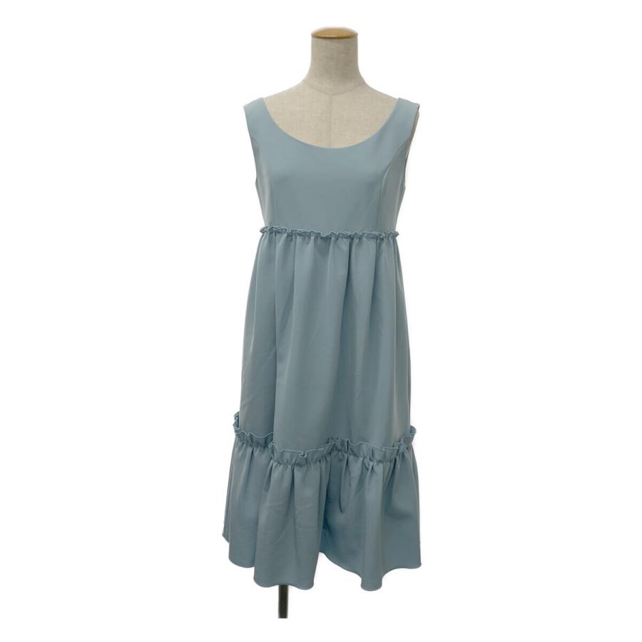美品 フォクシー Foxey 38 Sweet pea 水色フリルワンピース フォクシーニューヨーク ワンピース Dress Sweetpea ノースリーブ 38
