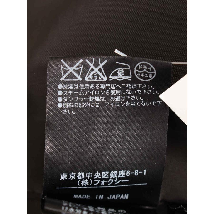 美品 FOXEY グログランリボン ノースリーブ フレア ワンピース 38 黒 フォクシーブティック ワンピース オードリーノワール リボン
