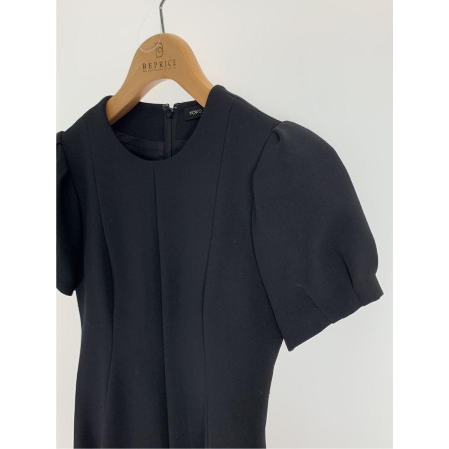 着用2回】YOKOCHAN ハーフパフスリーブウールワンピース ブラック 36