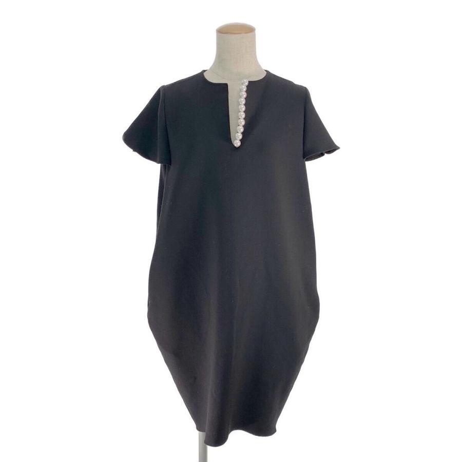 YOKO CHAN（ヨーコチャン） ワンピース パール スリットネック 半袖 36