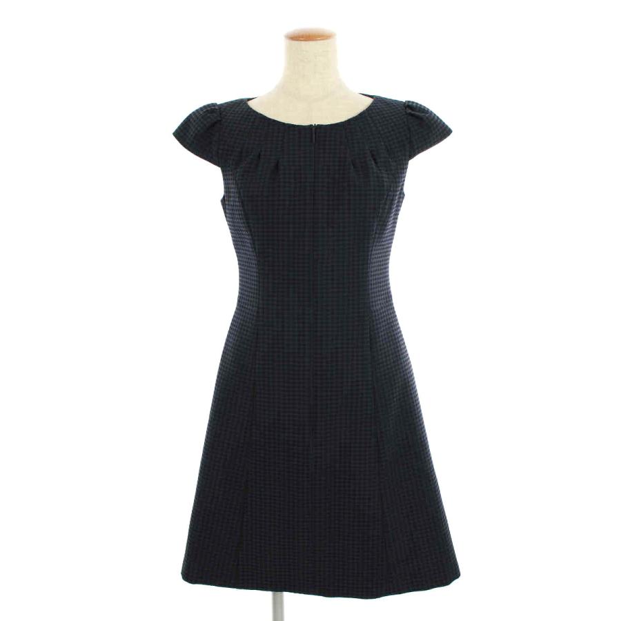 Rene ルネ ワンピース エンボス 千鳥格子 総柄 ノースリーブ 34  
