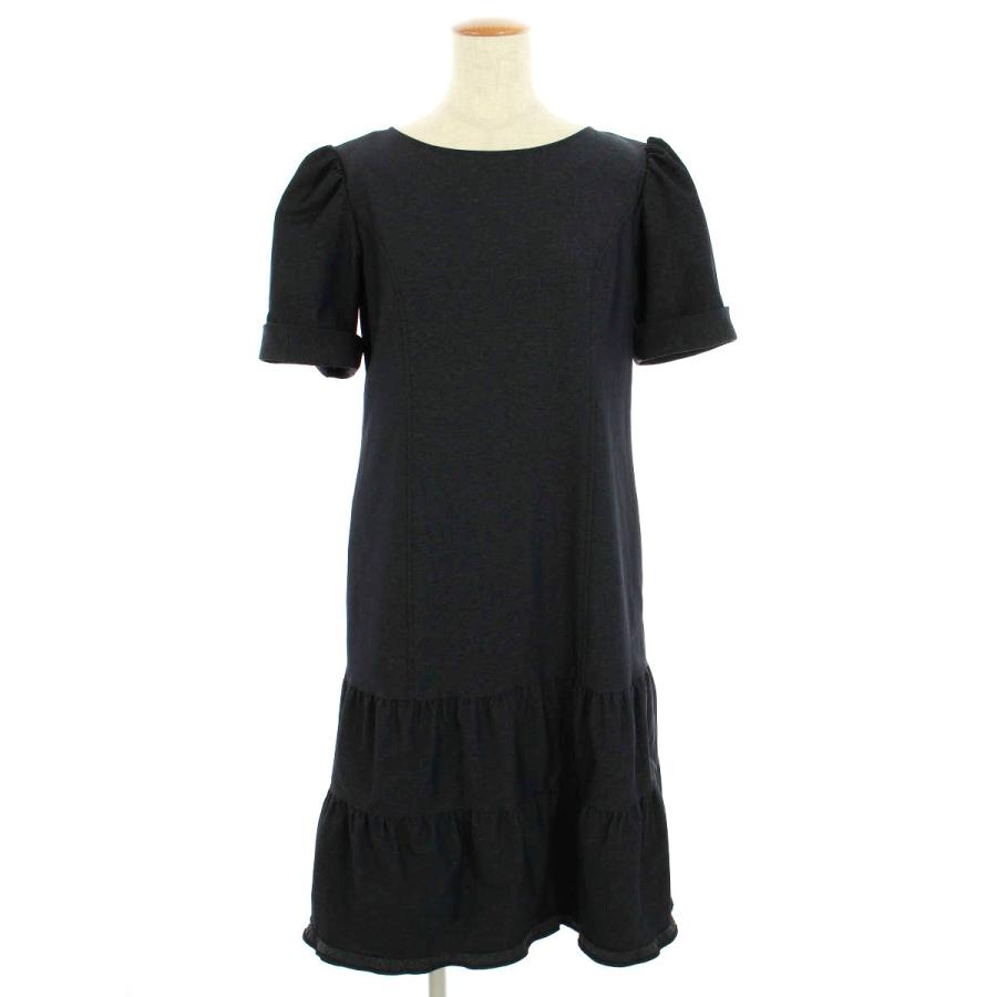 ルネ ワンピース バックジップ フリル 半袖 36 : 0201205h0180087  