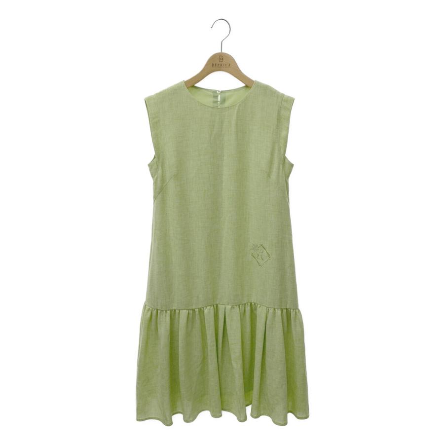 Rene ルネ ワンピース Linen-Like Dress R刺繍 ノースリーブ 36