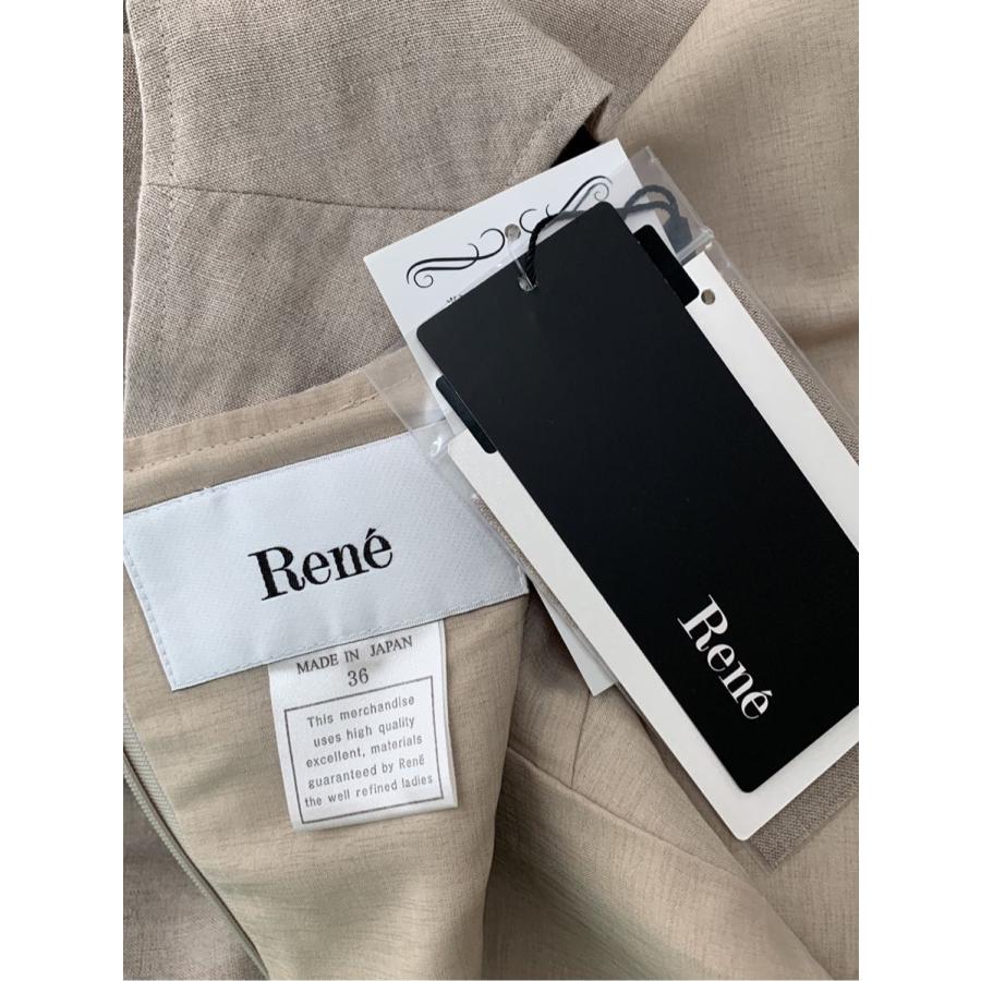 Rene ルネ ワンピース リネン フラワーモチーフ 花柄 Rene ルネ ワンピース リネン フラワーモチーフ 花柄