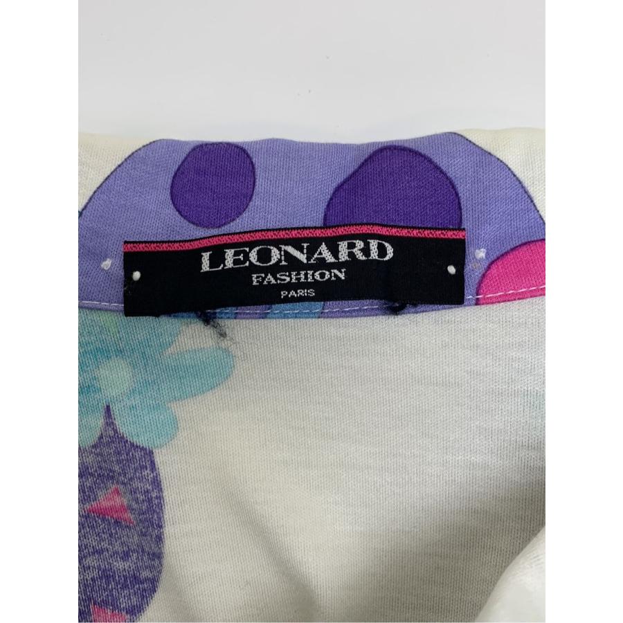 LEONARD（レオナール） ワンピース 襟 フラワーモチーフ 総柄 半袖 M