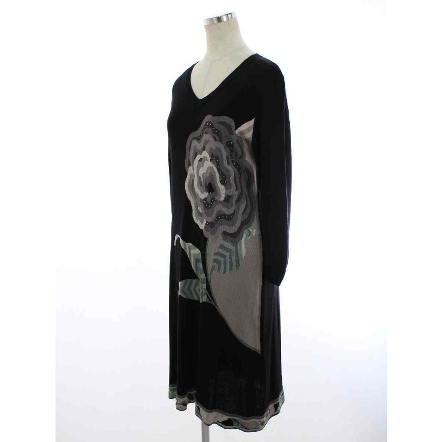 21年製 新品 レオナール L 半端袖 花柄 フロントボタン ワンピース ワンピース チュニック Dagl Tg