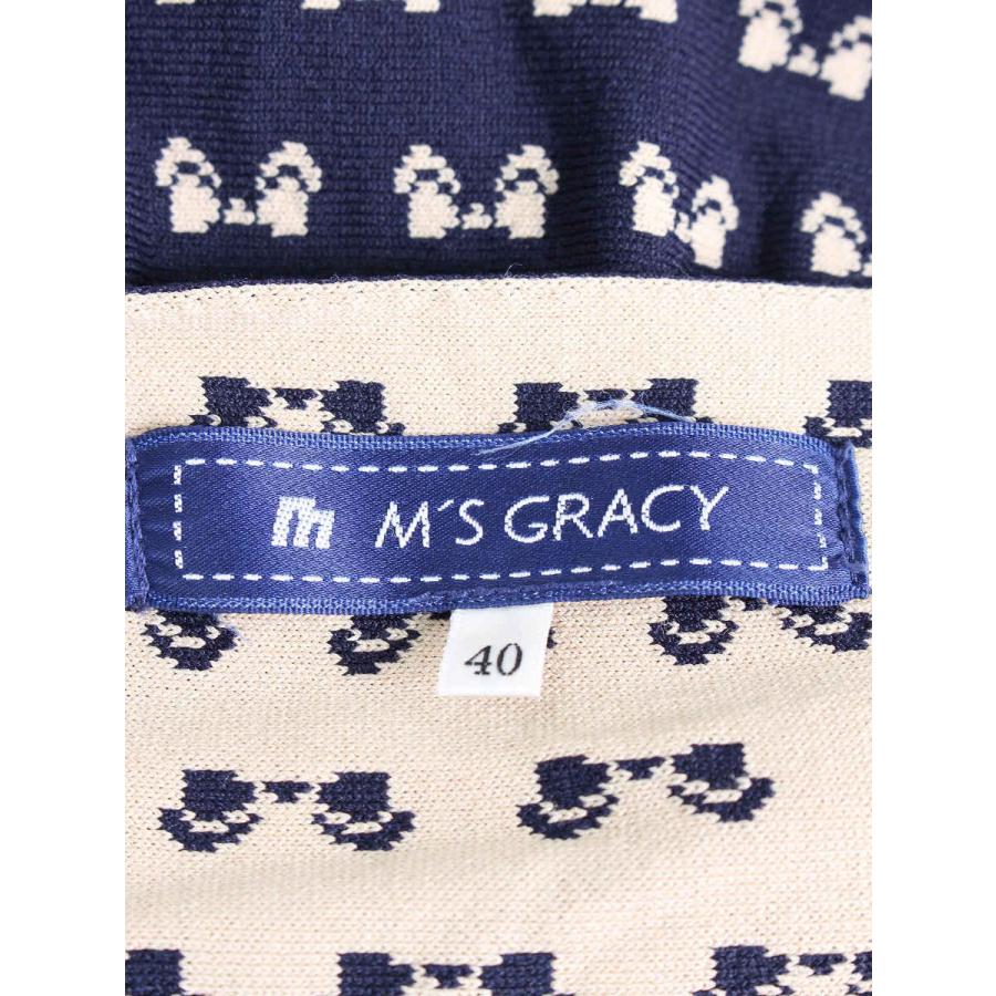 M'S GRACY（エムズグレイシー） スカート ニット リボンモチーフ 総柄