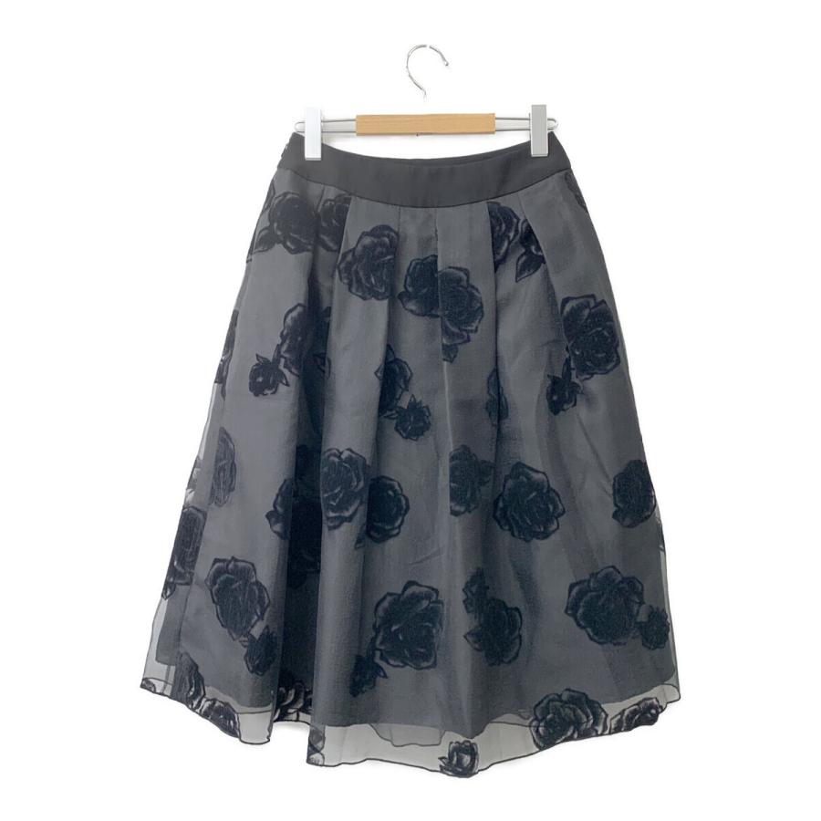 エムズグレイシー スカート カメリアモチーフ ベロア 花柄 38  