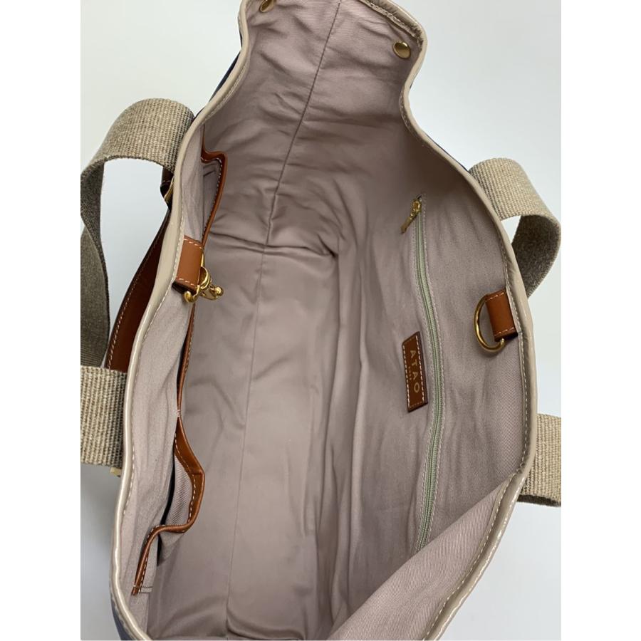 極美品✨　アタオ　ブルックリン　トートバッグ　ダブルハンドル　モノグラム　紺色 極美品✨ アタオ ブルックリン トートバッグ ダブルハンドル