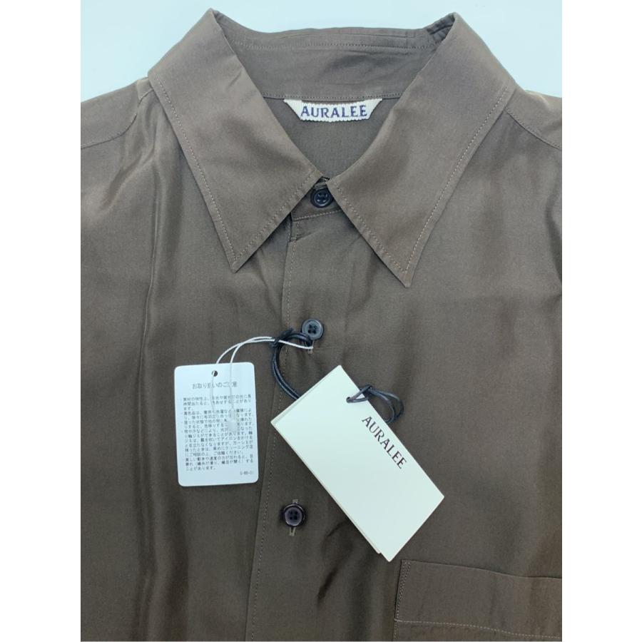 オーラリー シャツ A21SS01SL LIGHT SILK SHIRTS ライト シルク 長袖 4