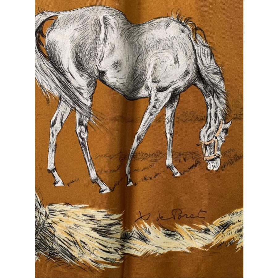 美品！エルメススカーフ HERMES（エルメス） スカーフ Les Poulains Xavier de Poret