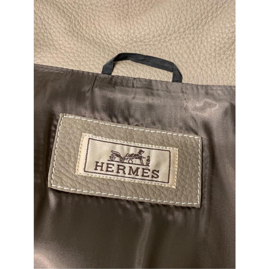 HERMES エルメス レザージャケット 鹿革 ディアスキン 48 HERMES エルメス レザージャケット 鹿革 ディアスキン 48