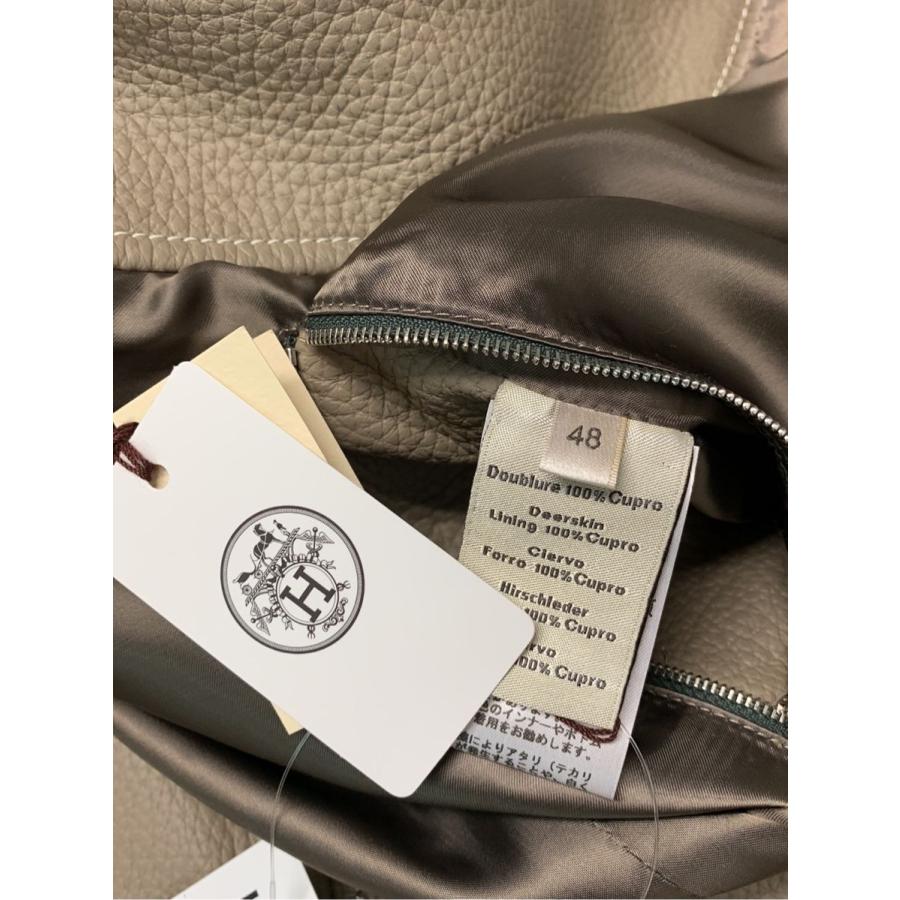 HERMES エルメス レザージャケット 鹿革 ディアスキン 48 HERMES エルメス レザージャケット 鹿革 ディアスキン 48