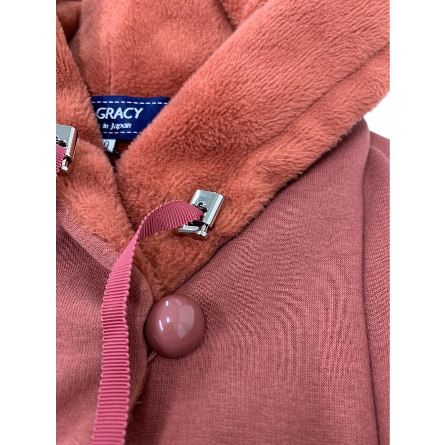 エムズグレイシー 214608 コート 40 オレンジ 裏ボア フード付き