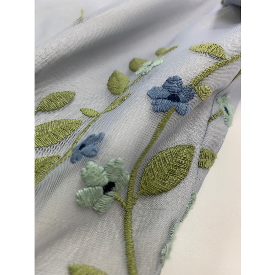 エムズグレイシー フラワー刺繍チュールドレス 41111 38 ブルー レース