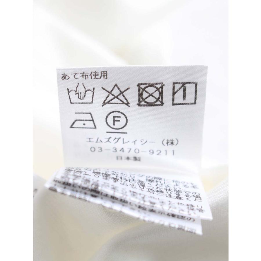 美品 エムズグレイシー 花柄 刺繍 レース襟 カットソー サイズ38 エムズグレイシー フラワー刺繍付きカットソー 415329 38 ホワイト
