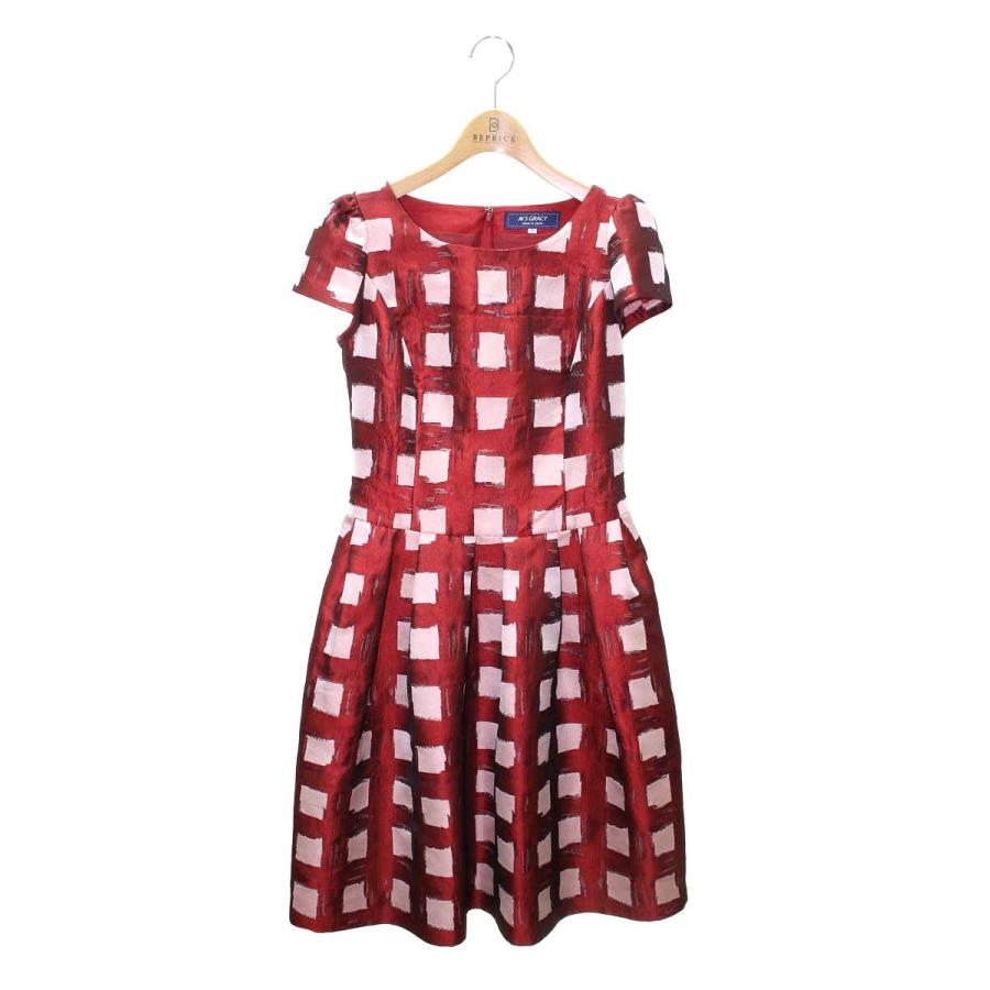 エムズグレイシー Check Jacquard Dress 811525 ワンピース 36 エムズグレイシー Check Jacquard Dress 811525 ワンピース 36