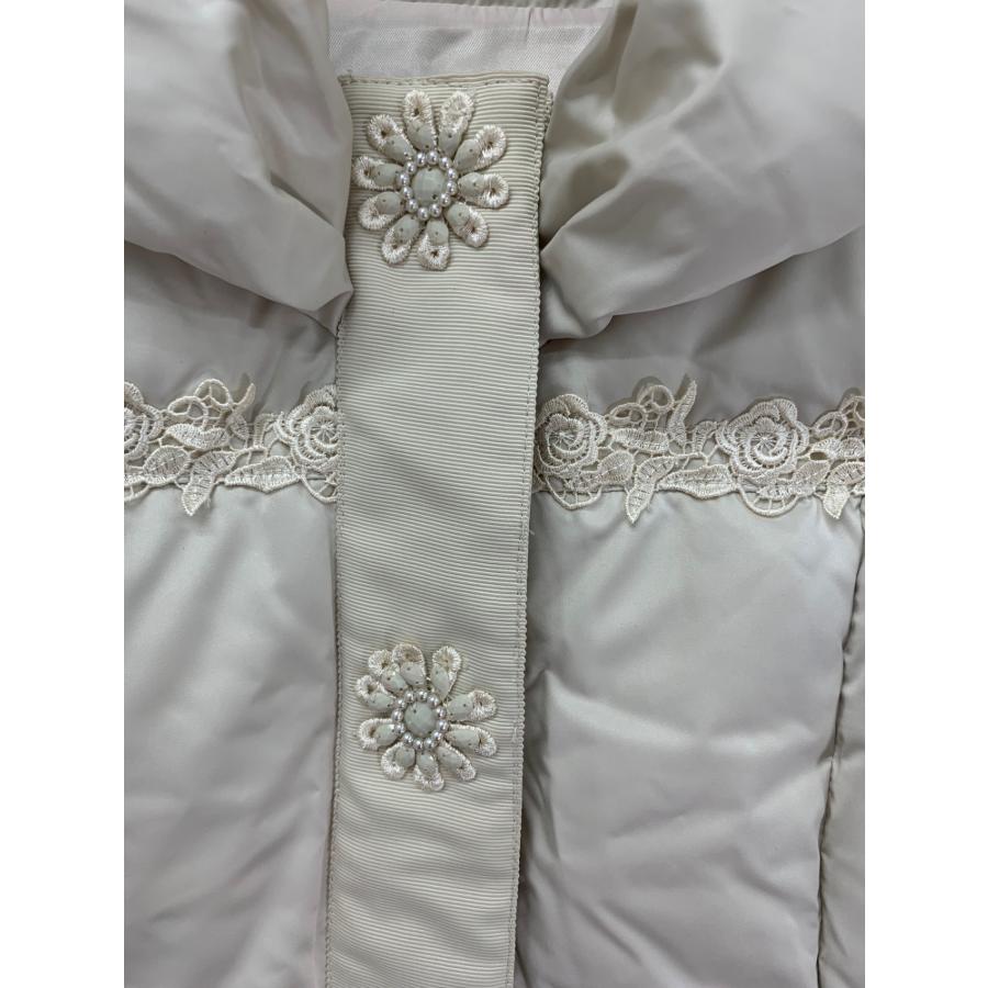 スーパービューティー ダウンコート 40 ベージュ ロング フラワー