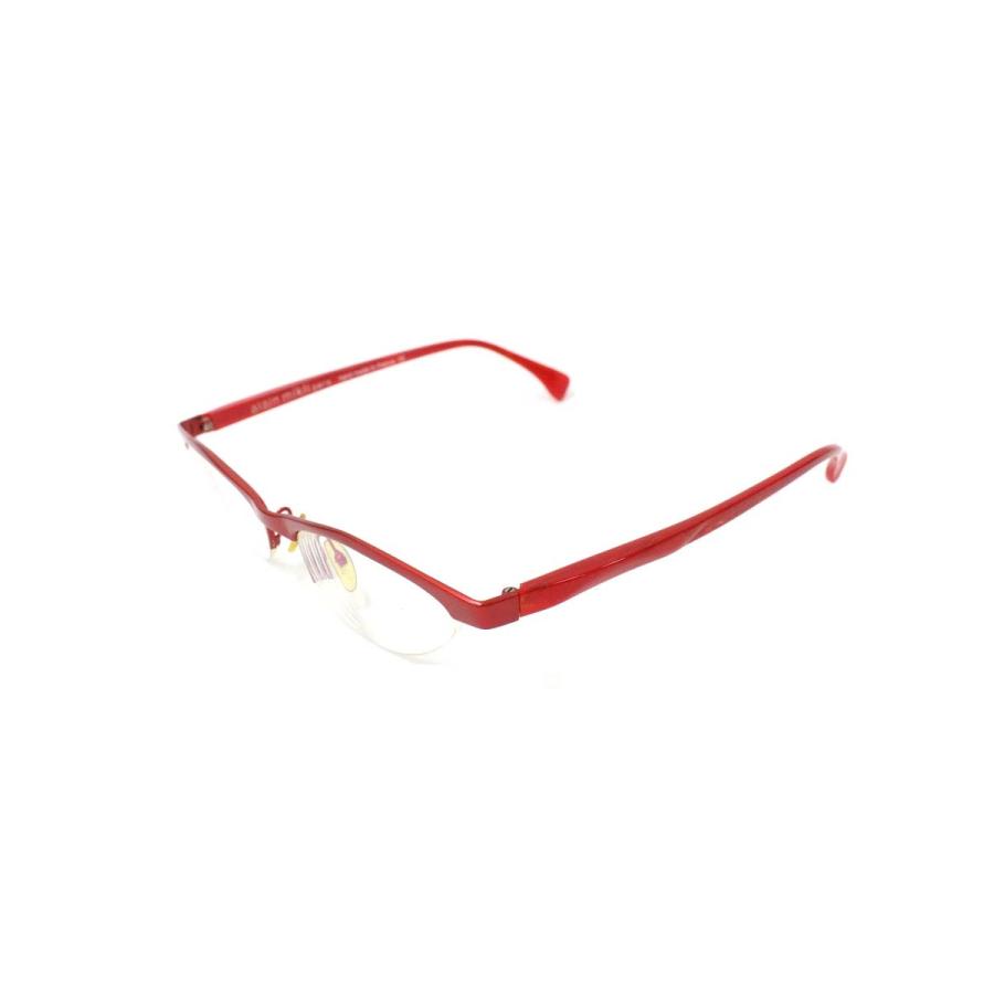 アランミクリ 2707 メガネ レッド コンビフレーム ハーフリム
