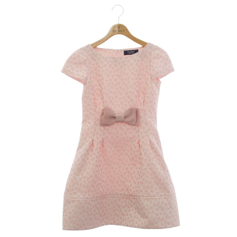 エムズグレイシー フラワーモチーフ リボン ワンピース 36 ルネ