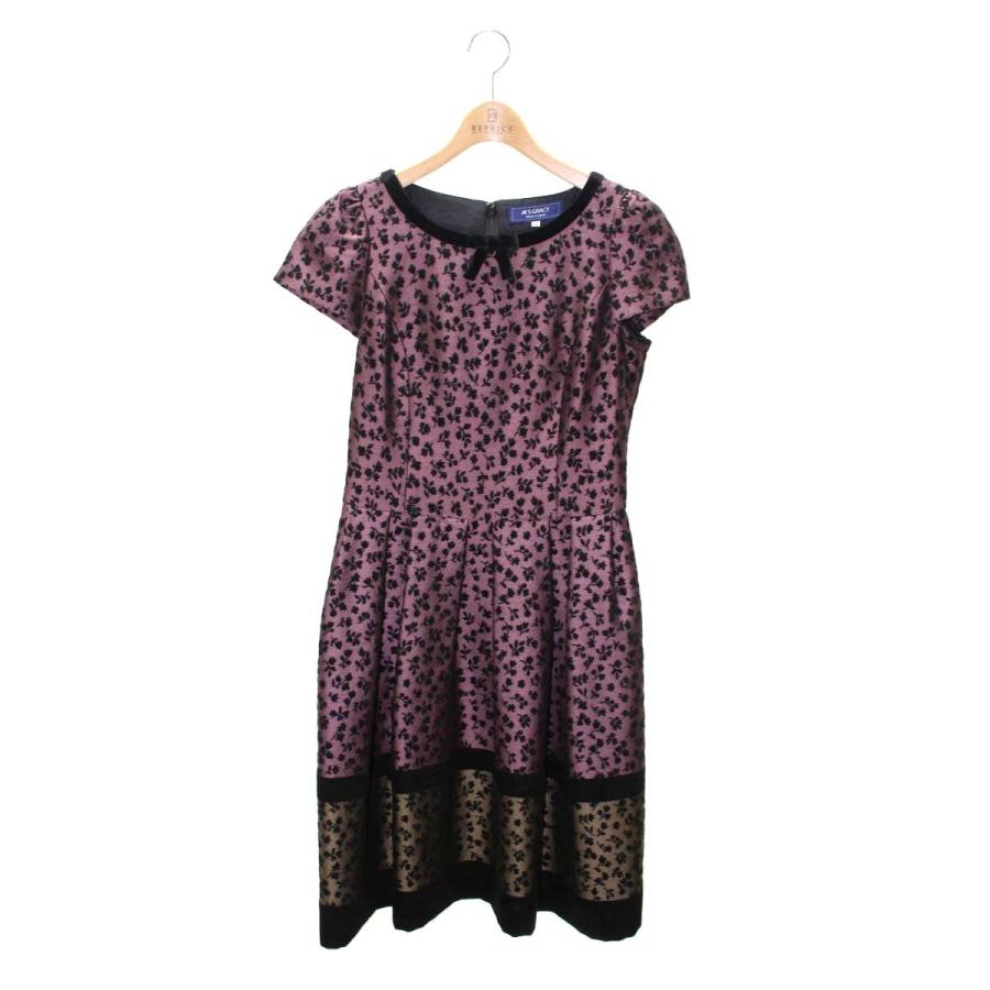 M'S GRACYフラワーモチーフ ワンピース38 リボン M'S GRACY ワンピース・38□エムズグレイシー/リボン/花モチーフ