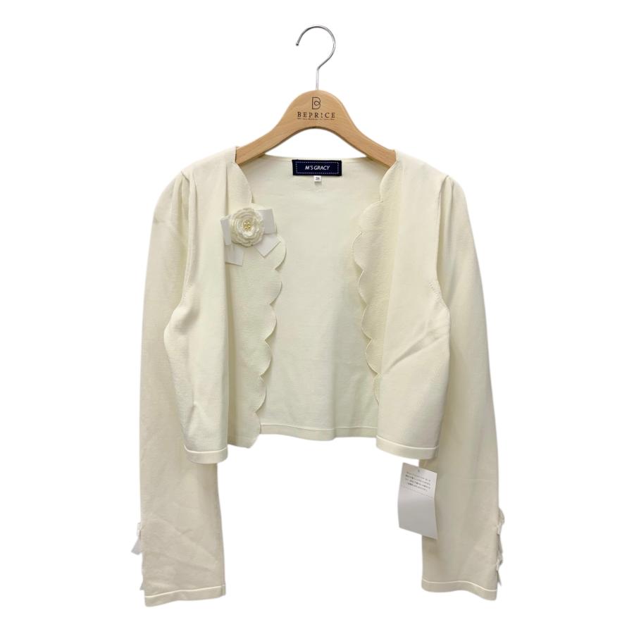 エムズグレイシー スカラップニットボレロ 318505 38 ホワイト