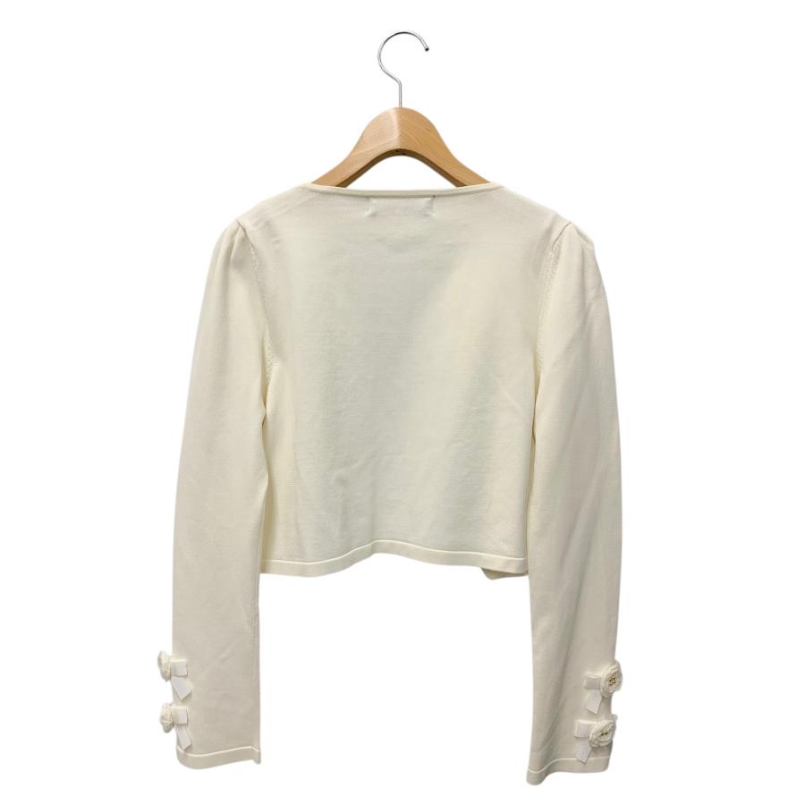 ✨新品タグ付き✨ エムズグレイシー 定番 リボン ボレロ カーディガン　白　38 エムズグレイシー スカラップニットボレロ 318505 38 ホワイト